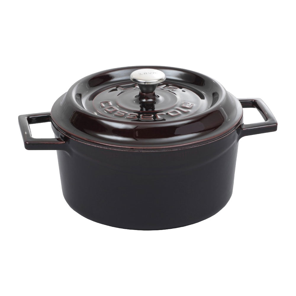 Arcata 991007 Round Casserole Dish w/ Lid, Aubergine, 3 qt.