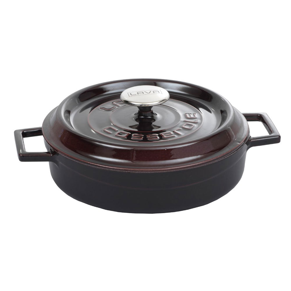 Arcata 991009 Round Casserole Dish w/ Lid, Aubergine, 2.5 qt.