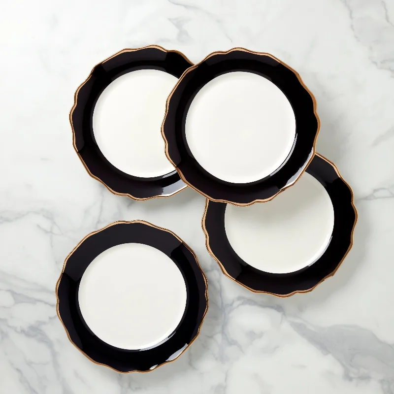 Contempo Luxe Black Dinner Plates, Set of 4