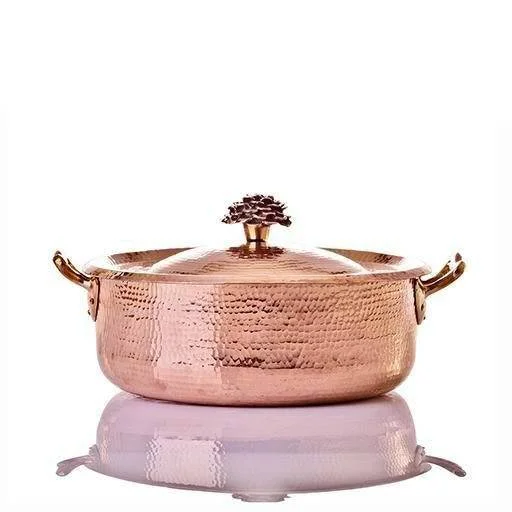 Copper Rondeau 11.5 qt  with Flower Lid