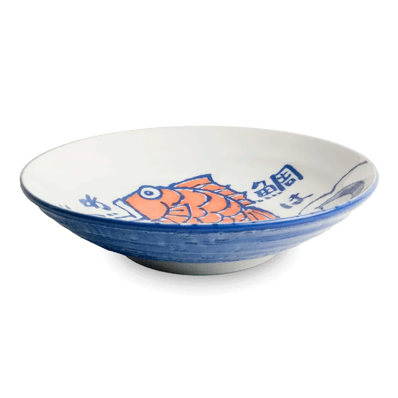 Japanese Fish Shallow Bowl, 21.5cm