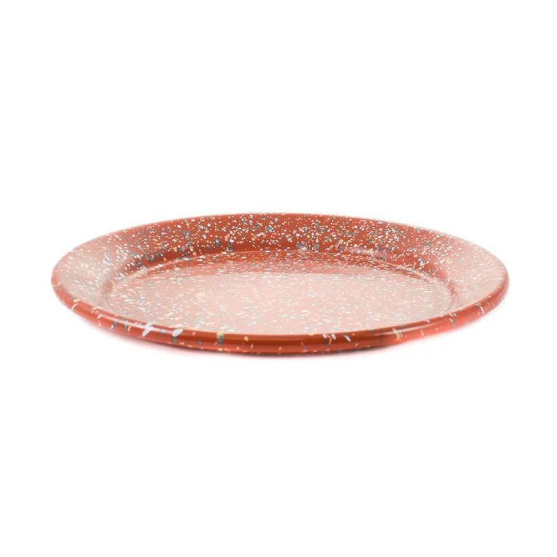 Kapka x Sous Chef Rust Splatter Enamel Plate, 24.5cm