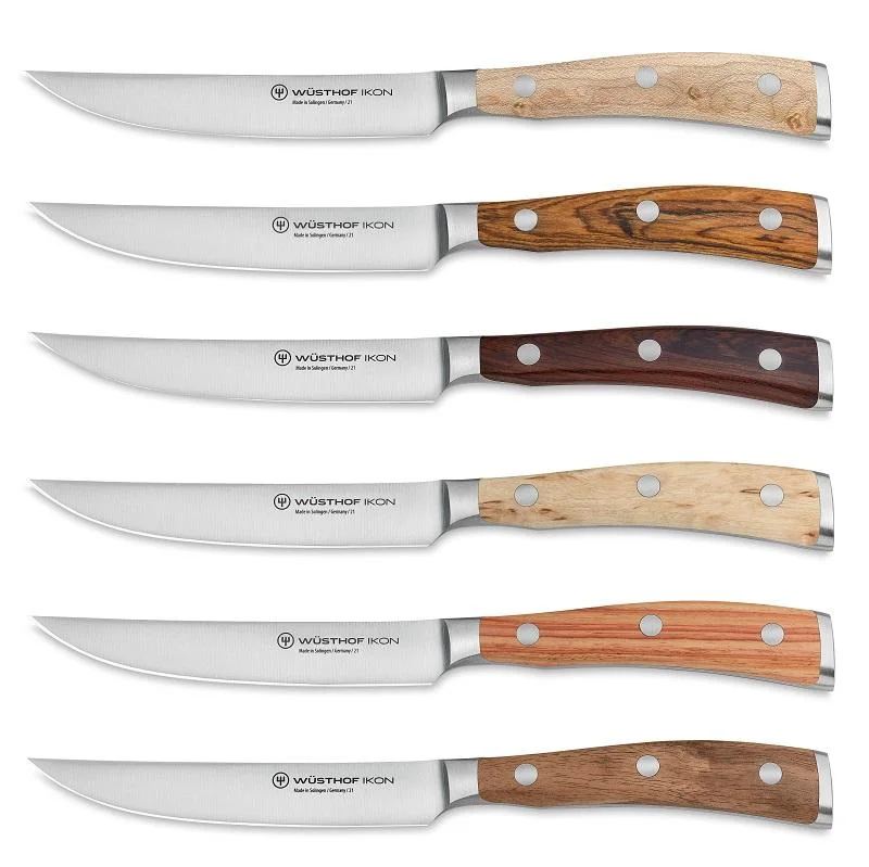 Wusthof Limited Edition IKON 6-Pc Steak Knife Set w/ Leather Roll