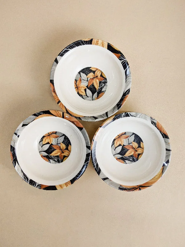 Pack Of 3 Melamine Single Glazed Small Bowls MB32