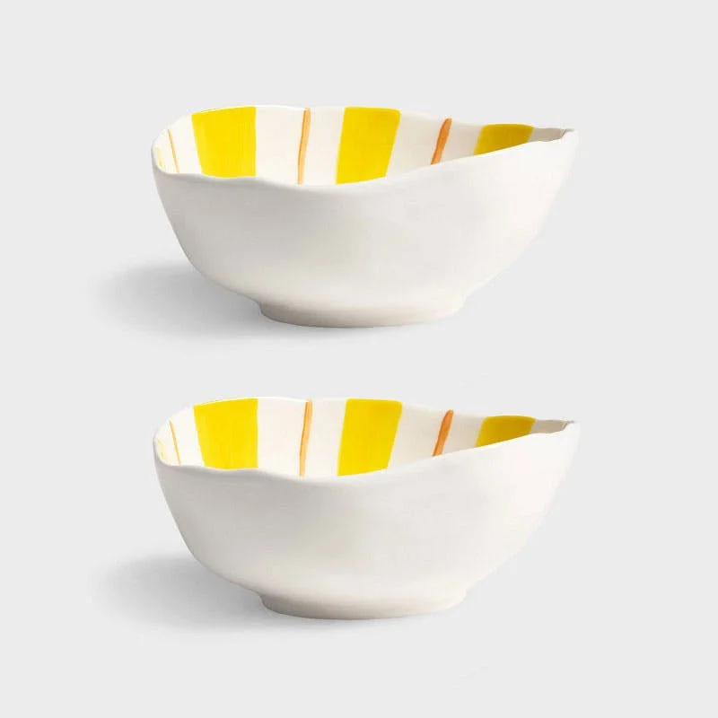 Ray set of 2 bowls 13 x 16.5, yellow