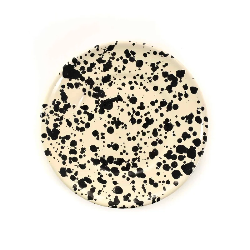 Puglia Black Splatter Side Plate, 19cm