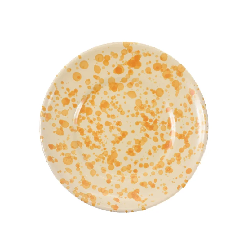 Puglia Dark Yellow Splatter Side Plate, 19cm