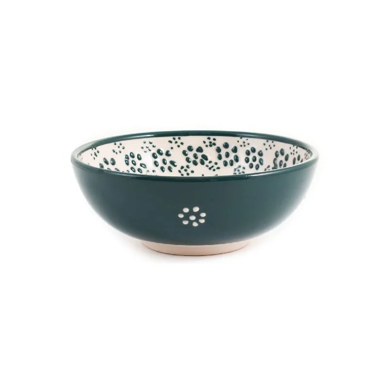 Yesil Ve Beyaz Boyali Cereal Bowl, 15.5cm