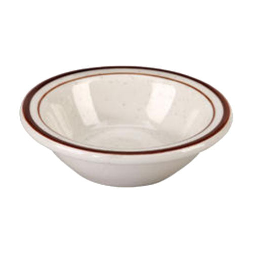 Vertex China CRV-11 Caravan Narrow Rim Fruit Bowl, Brown Speckled, 4.75 oz., Pack of 6