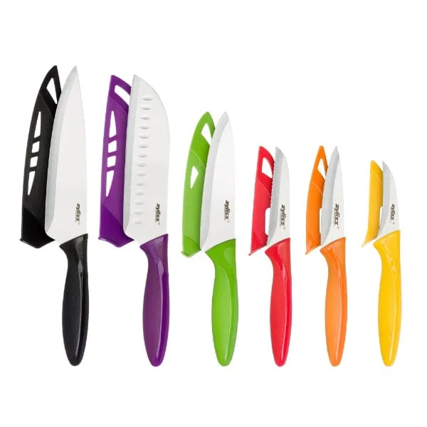 Zyliss 6 Piece Kitchen Knife Value Set with Sheath Covers